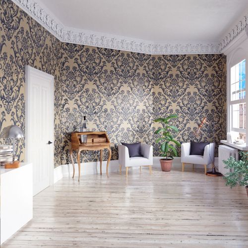 full room wallpapering